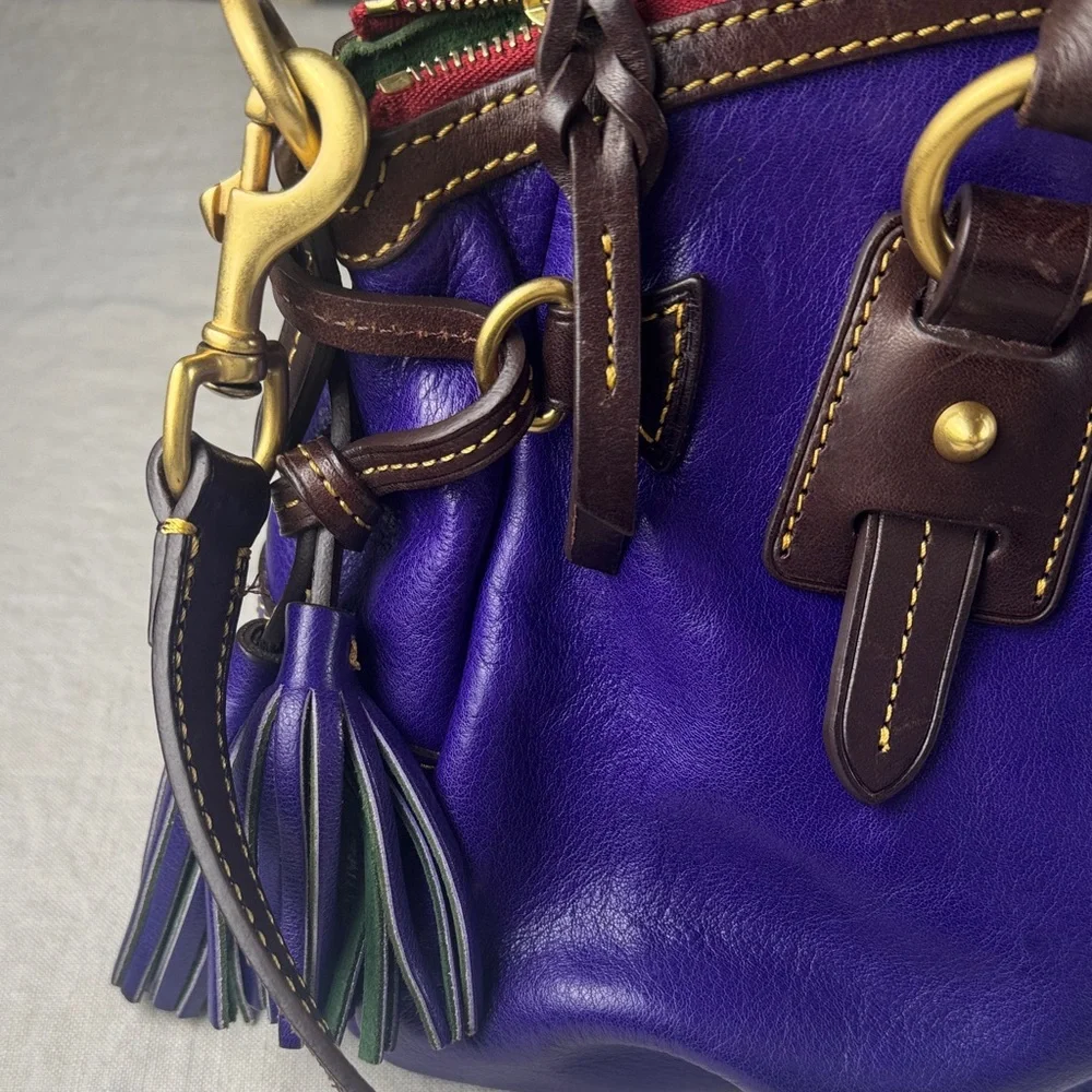 Dooney & Bourke Stanwich Satchel Purple Toledo Leather. RARE. - Picture 6 of 16